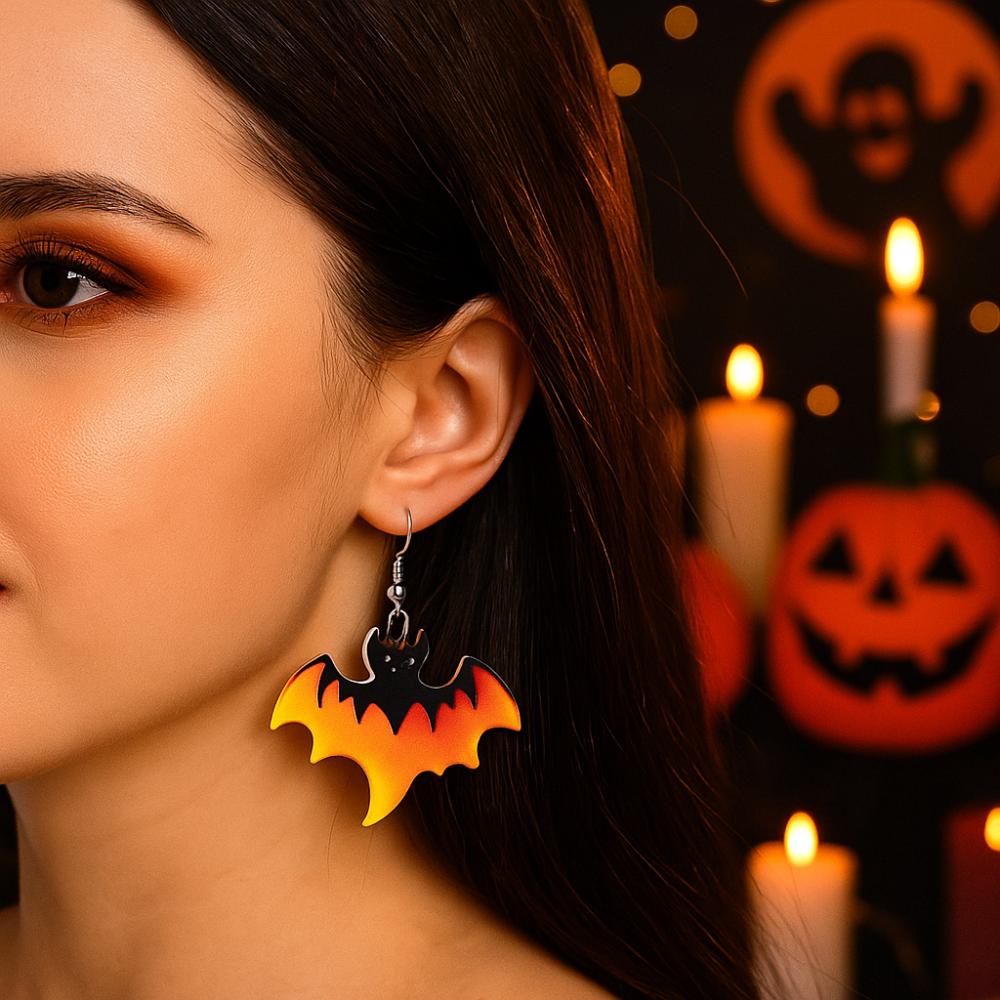 Heart Cute Ghost Ear Studs Spider Pumpkin Dangle Earrings Creative Halloween Earrings  Party