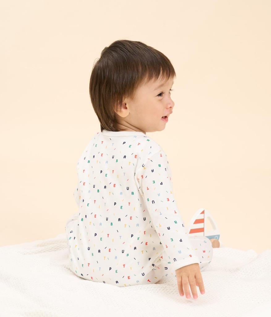Footless Romper A0BUP 12 months 74cm [Petit Bateau] Off-white/Multicolor