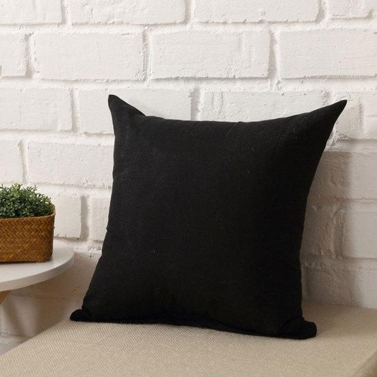 Plain Solid Color Throw Pillow Case Home Sofa Linen Cotton Square Cushion