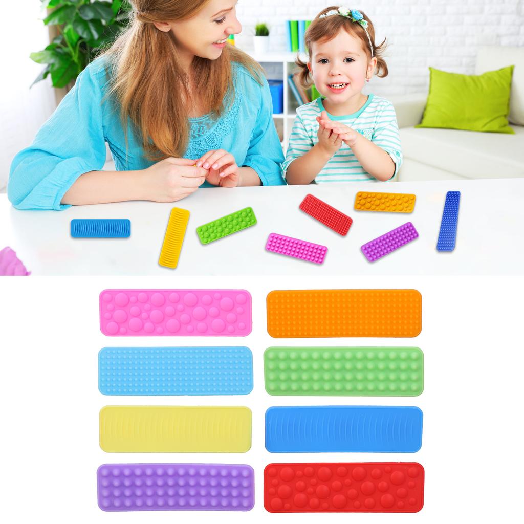 Pack Of 8 Textured Sensory Pad Toy For Children Hand Release And Autisms Support Tools For Home School Stress Reduction