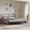 VidaXL Tête de lit métal noir 180 cm, tête de lit en métal, tête de lit haute, tête de lit pour lit double, tête de lit 376636