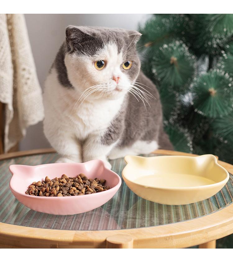1pc Cat Bowl Ceramic Canned Plate Dish Cat Food Bowl Rice Bowl Anti knock Cat Drinking Bowl Dog Bowl Food Bowl