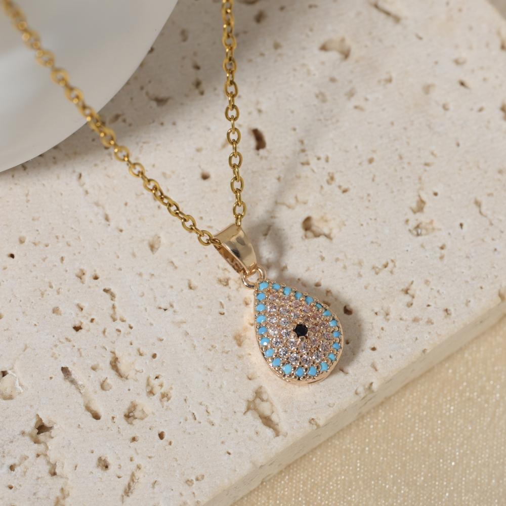 

Fashion Evil Blue Eye Pendant Necklaces for Women Zirconia Necklace Wedding Party Jewelry Accessories