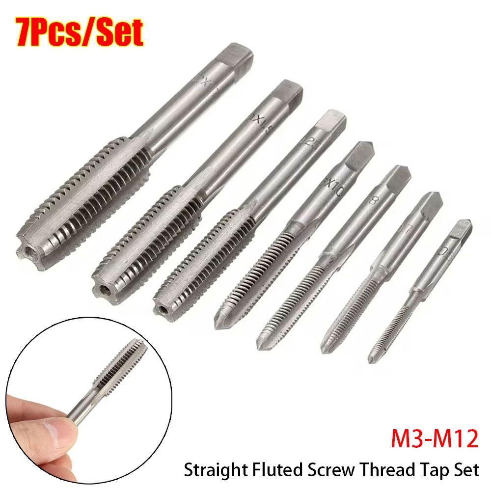 

7Pcs/set Square Shank Plug Tap Drill Bits Set Right Hand Machine Tapping Tool Set
