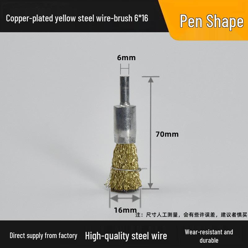 T-Shaped Electric Wire Brush with Handle for Rust Removal and Metal Cleaning - 6mm Handle