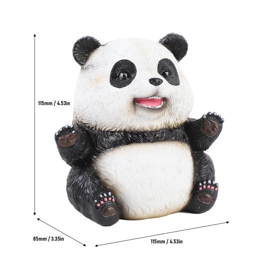 Panda Figurine Cute Lifelike Sturdy Resin Panda Animal Figure Ornament for Home Office Desktop Decoration