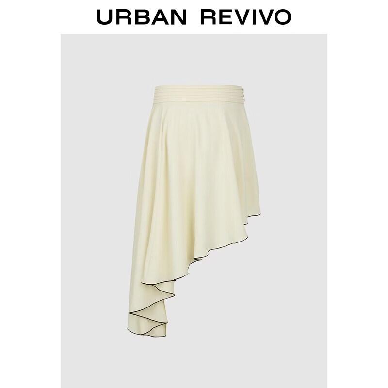 UR Women s Irregular Stitch Pleated Skirt M грязно-белый