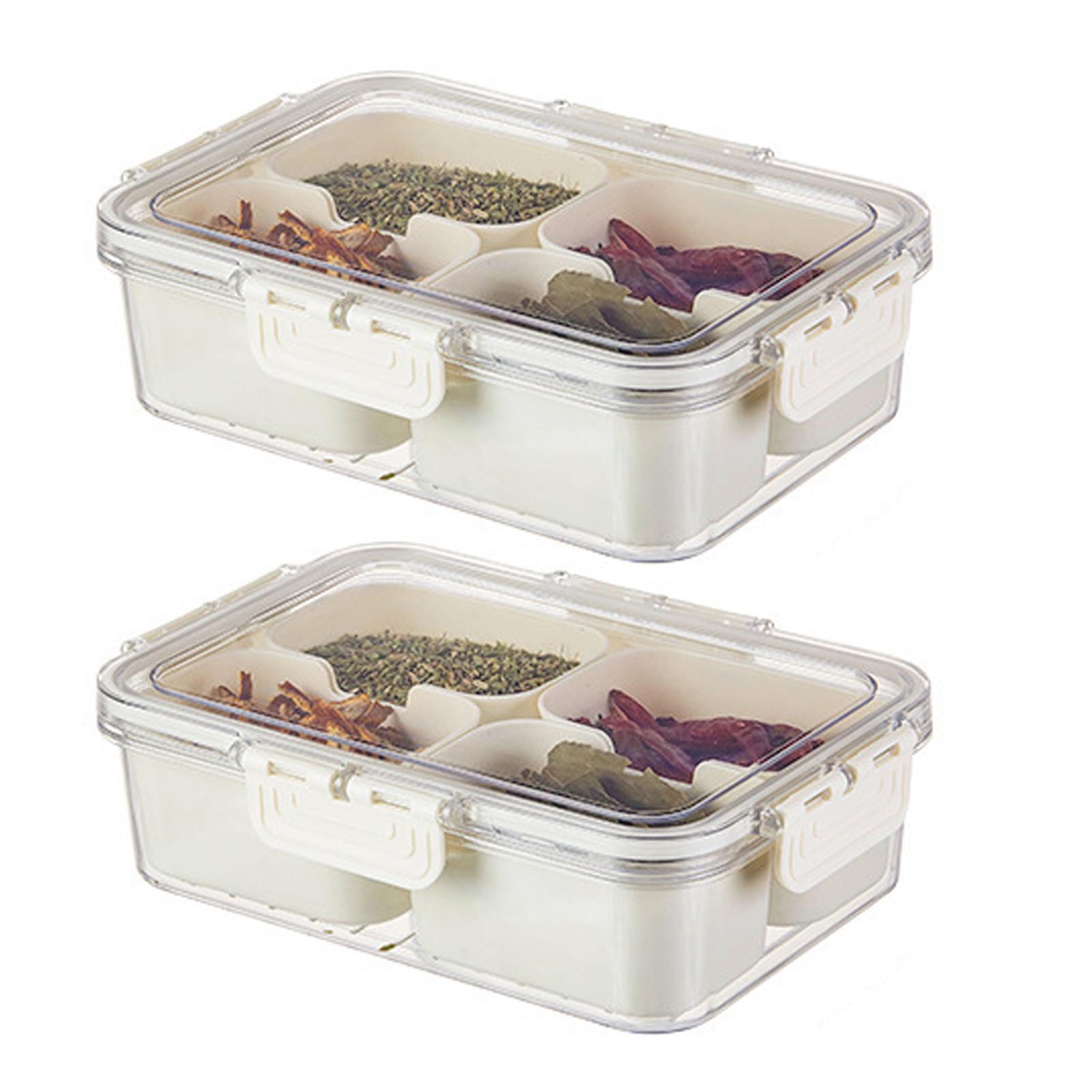 

Разделенная коробка для хранения, коробка для приправ, коробка для хранения свежих продуктов в холодильнике белый