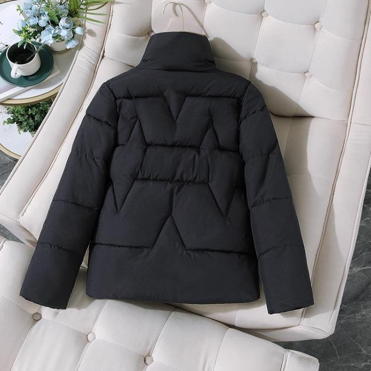 Women Korean Style Short Cotton Coat Thickened Stand Collar Small Size Fashion Versatile Autumn Winter