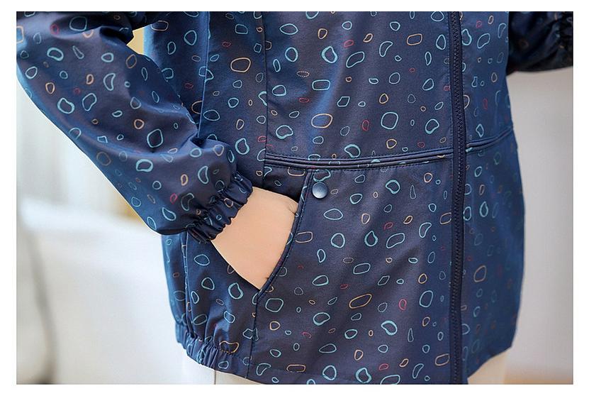 Early Spring Printed Lapel Zipper Jacket for Middle-Aged & Elderly Women - Loose, Comfortable Outerwear