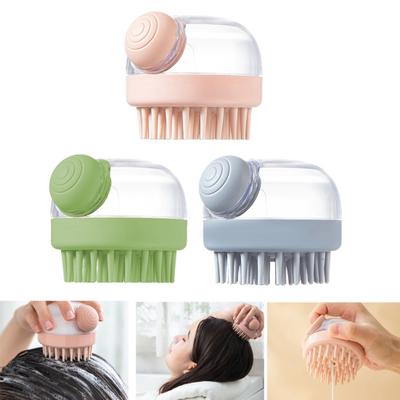 Shampoo-Massagebürste mit weichen Silikonborsten, integrierter Flüssigkeitsspender, abnehmbares Design, Haustier-Badebürste