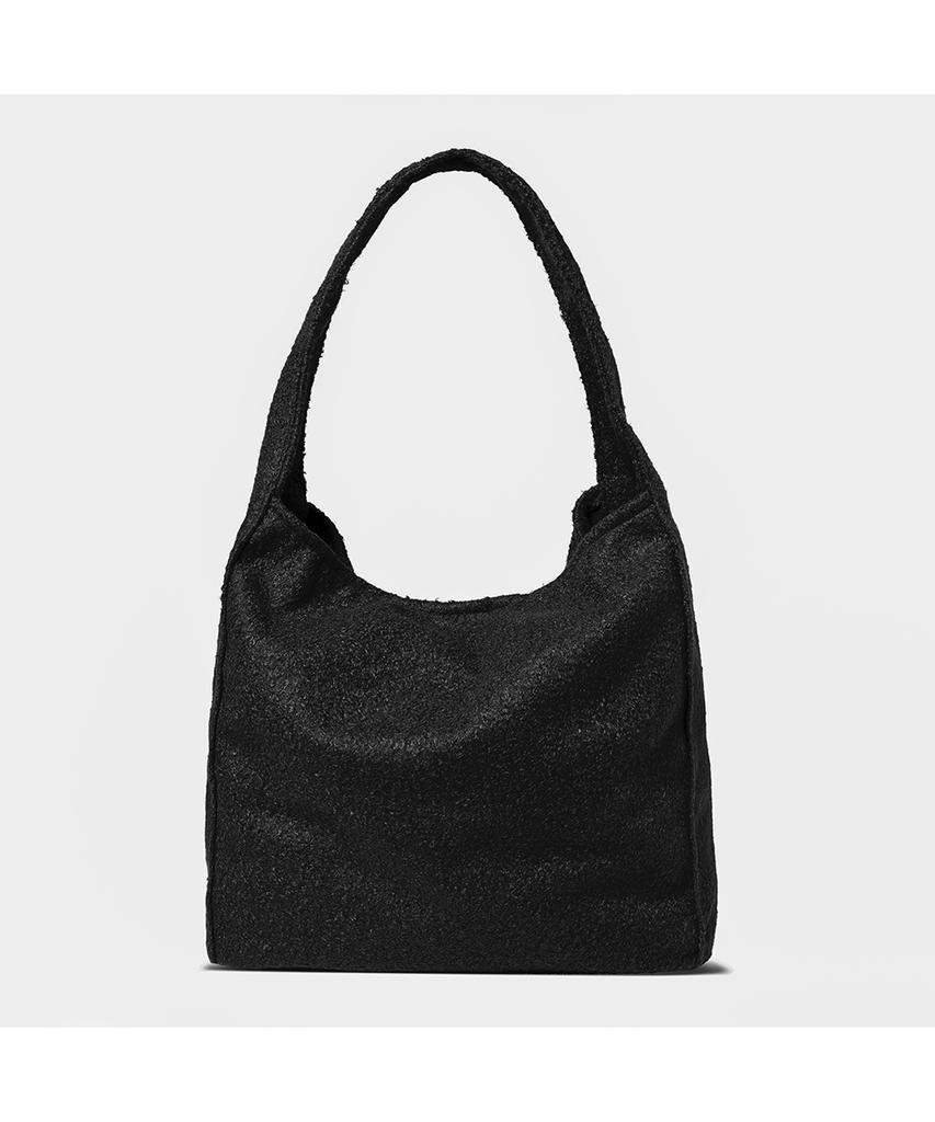 The Green Lab Boucle Wool Pouch Shoulder Bag Set [Black]