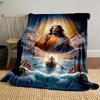 Jesus Christ Sea Crossing Blanket  Printed Blanket for Living Room Bed Couch lunch break Soft Cozy Blanket for Friend's festival Gift