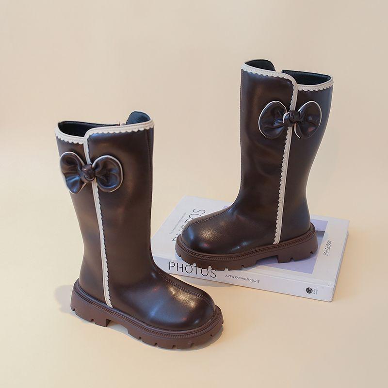 

Девичьи сапоги-мартины до колена с флисом - Принцессный стиль для осени и зимы 2025 Size 34 (Inner length ~21.8CM) коричневый