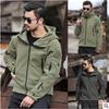 Men's Outdoor Warm Fleece Jacket Windbreaker Hooded Coats Men Long Sleeve Solid Jacket