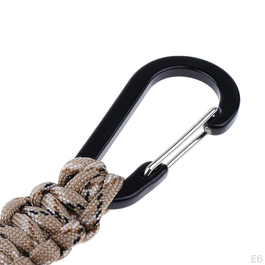 Carabiner Survival Keychain Lanyard Rope Aluminum Alloy Buckle for Hiking Fishing Outdoor