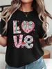 Women Cream Crew Neck Short Sleeve T‑Shirt Beach Postcard Print Cute Casual Lightweight Knit Fabric Summer Basic Tee Top 1Pc
