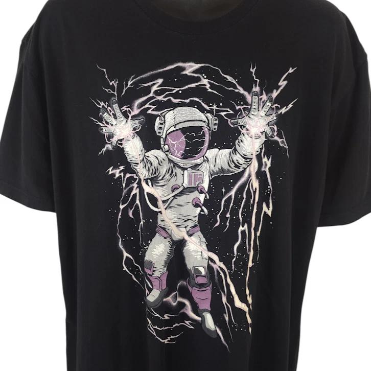 Astronaut T Shirt Mens Size 2XL Black Into The AM Planets Space Travel L