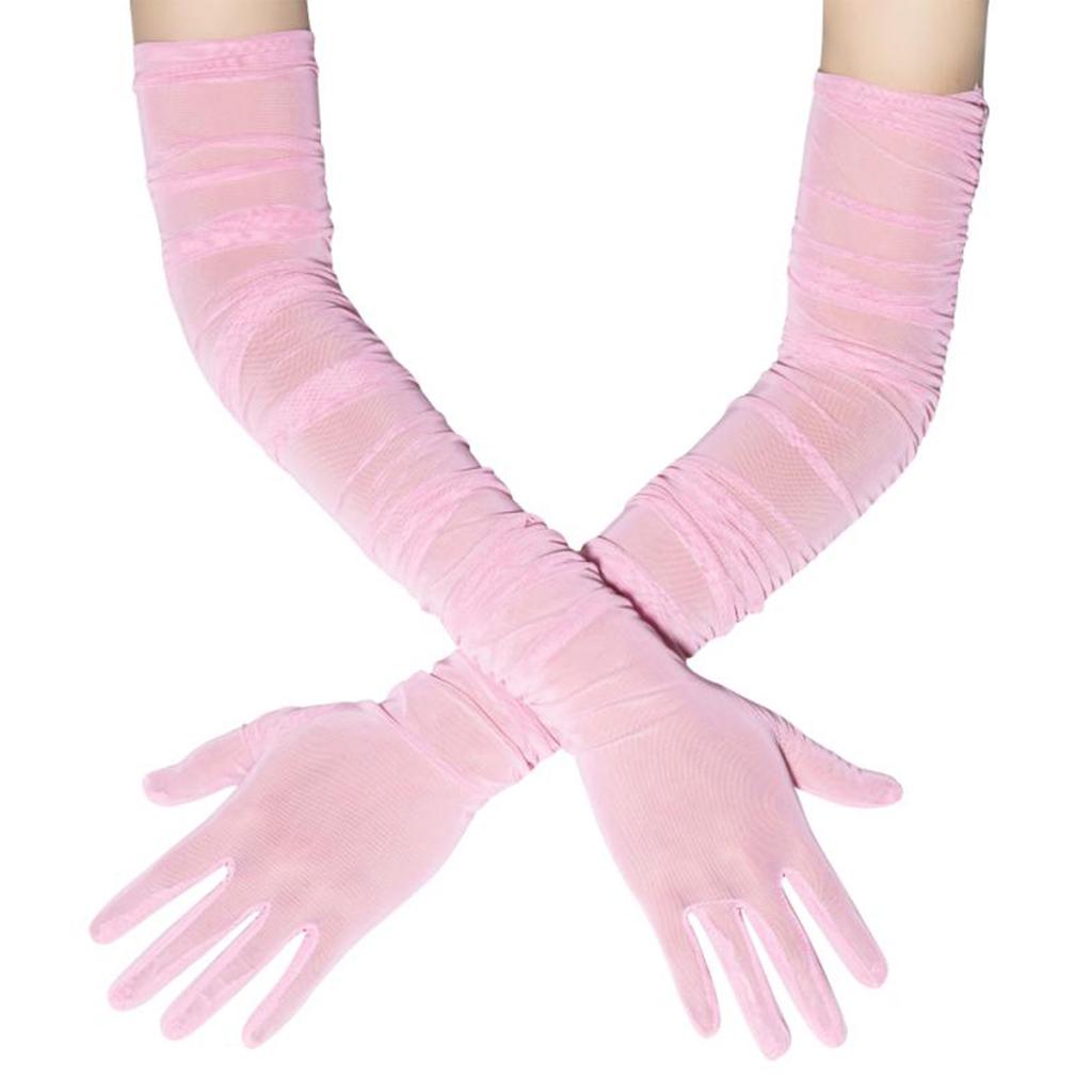 Zarte spitzenartige Netzhandschuhe 70-100cm Länge Abendgarderoben-Accessoire Netzhandschuhe für Gesellschaftstanz Braut