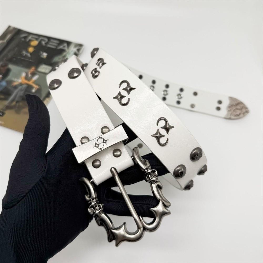 Y2K Gothic Belt Adjustable Rivet Waist Belt Versatile Punk Belt Unisex