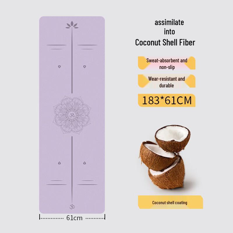 OEING Anti-slip Rubber Yoga Mat with Mandala Lines