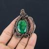 Emerald Pendant, 999 Copper Wire Wrapped Pendant Gemstone Jewelry, Handmade Pendant Amazing Jewelry, Gift For Her