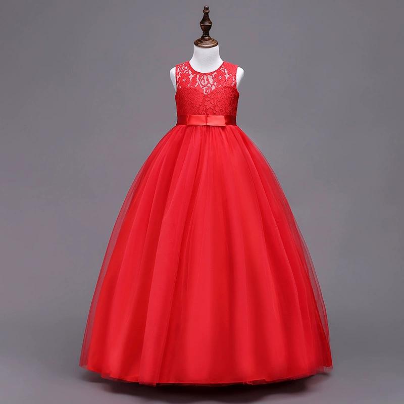 

Дитячі сукні Сукні принцеси Весільні сукні Довгі спідниці-пачки Мереживні сукні принцеси для дівчаток 150 червоний