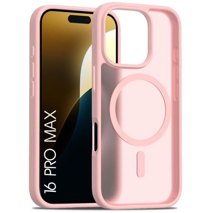 Coque de protection - iPhone - 16 Pro Max - Antichoc - Translucide - Rose