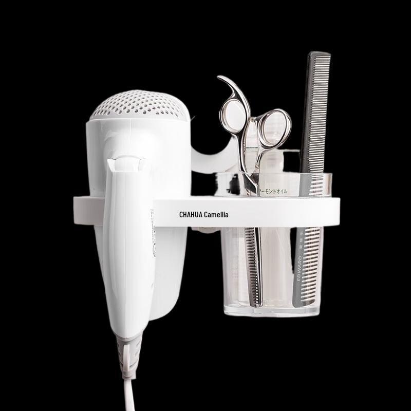 Chahua No-Drill Bathroom Storage Rack with Hair Dryer Holder