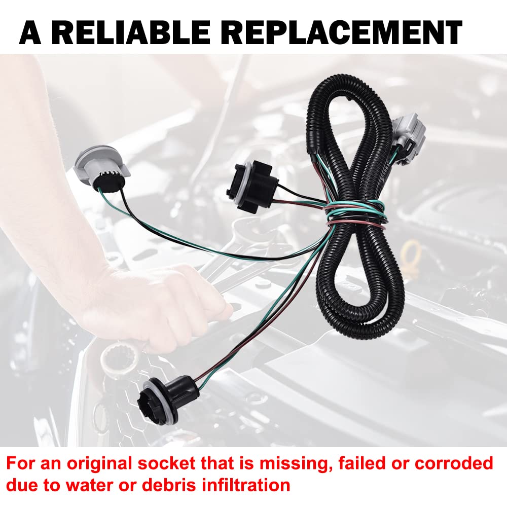 Tail Light Wiring Harness Compatible with 2007 2008 2009 2012 2013 2014 Chevy Silverado 1500 2500HD 3500HD/ 2007-2014 GMC Sierra 3500HD Tail Light