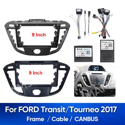 For FORD Transit Tourneo 2017 Car Android Radio Frame Fascia Stereo Panel Harness Wire Canbus Box Dashboard Mount Kit