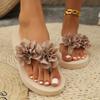 Fashion 2025 Fashion Flower Decor Flip Flops Women Summer Beach Non Slip Platform Slippers Woman Lightweight Flat Heels Clip Toe Sandals