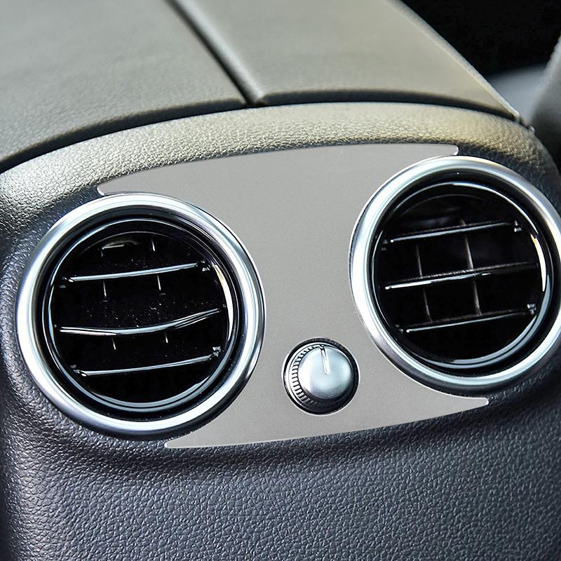 Aluminium Alloy Car Rear Air Condition Outlet Frame Decoration Sticker For Mercedes Benz C E GLC Class W205 W213 X253 2015-2018