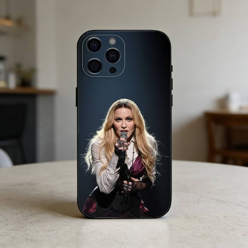 Singer M-Madonna Phone Case For iPhone 17,16,15,14,13,12,11 Plus,Pro,Max,Mini Silicone black Soft Cover iPhone12PRO