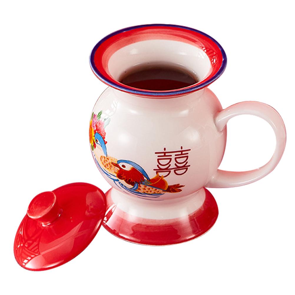 Creative Ceramic Water Mug Lid Unique Vintage Style Drinking Cup Home Office Use Ceramic Cup with Lid Water Mug other
