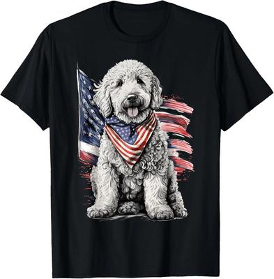 Goldendoodle Patriotic Golden Doodle Dog T-Shirt
