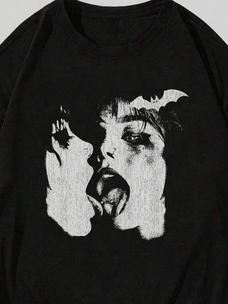 Street Life Summer Portrait Printed Women Men Unisex Cotton T-shirt Luxury Brand Fashion Big Size Top Short Sleeve Classic Tee