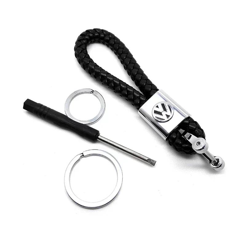 

2025 Hot Braided Rope Car Keychain for Volkswagen Passat Bora Jetta Beetle Scirocco POLO Sharan Sagitar T-CROSS Key Ring Accesso чёрный