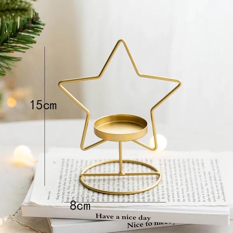Distinctive Iron Christmas Tree Candle Holder | Star-Patterned, Navidad & Christmas Tabletop Decor