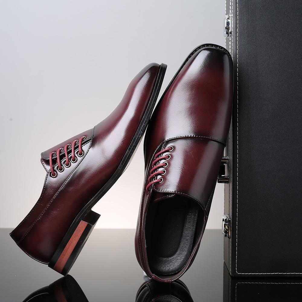 2025 New British Men's Fashion Trend Single Shoes Business Casual Leather Shoes Japanese Square Head Large Size Men's Shoes