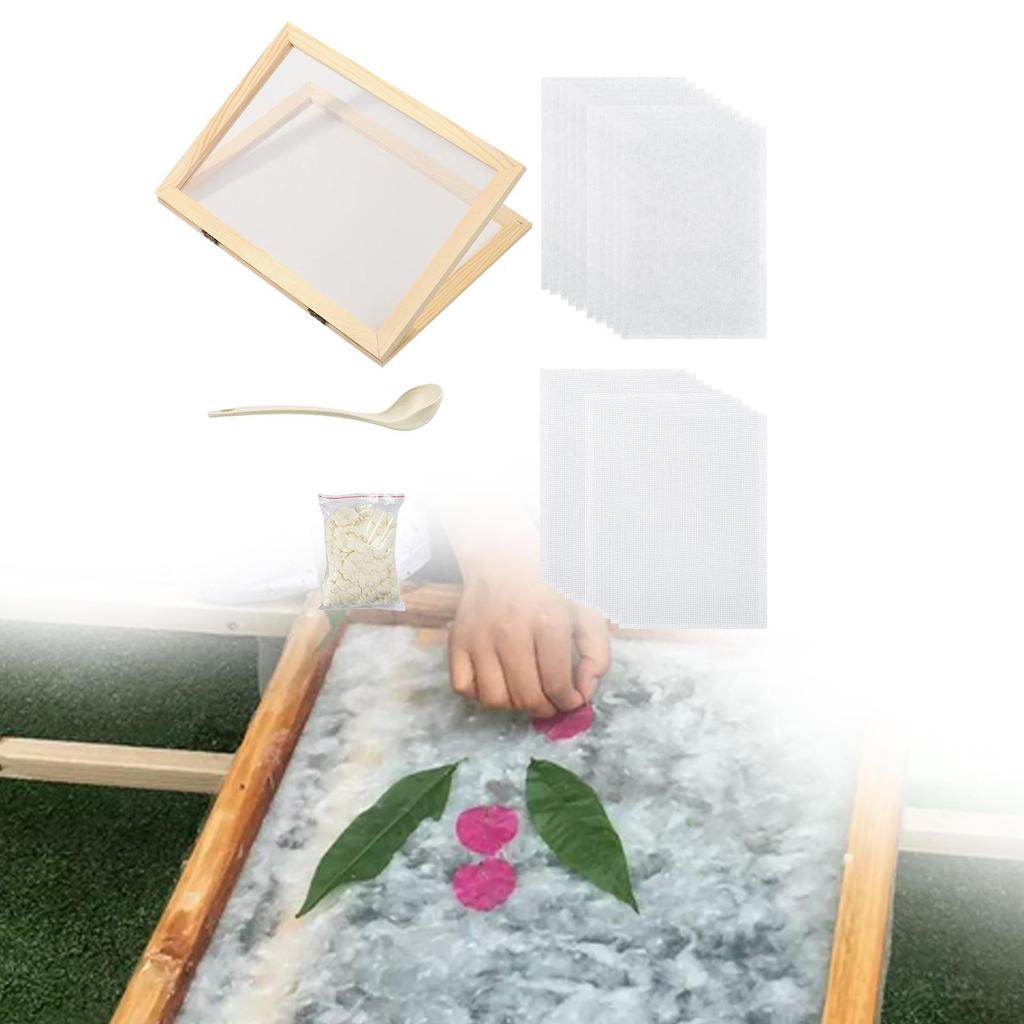 Sada rámečku na výrobu papíru Screenmaking screen se síťovinou DIY Crafts Set