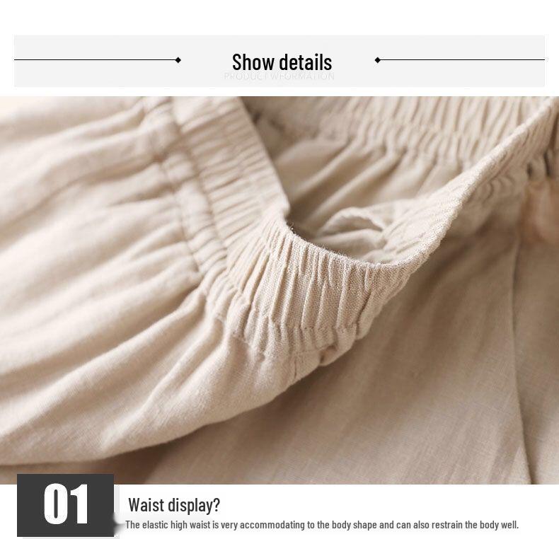 Women's 2023 Wide-Leg Cotton Linen Pants - High Waist, Loose, Summer Casual Trousers
