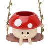 Mushroom Flower Pot Swing Face Planter Succulent Plant Pot Ornament for Wall Ceiling Shelf