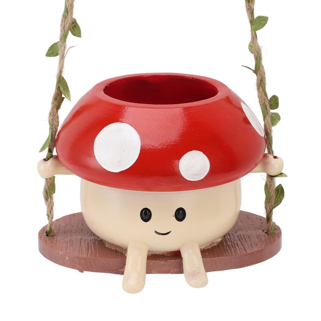 Mushroom Flower Pot Swing Face Planter Succulent Plant Pot Ornament for Wall Ceiling Shelf