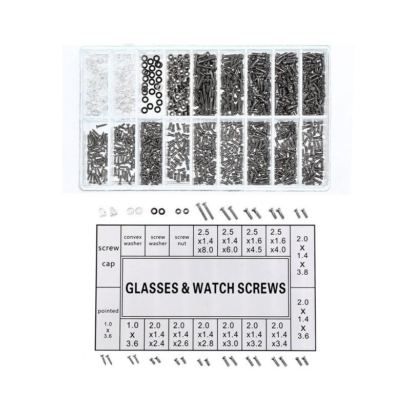 18-in-1 Glasses Repair Screw Kit | Precision Nose Pads, Spacer Caps & Frameless Screws For Eyeglass Adjustments & Maint