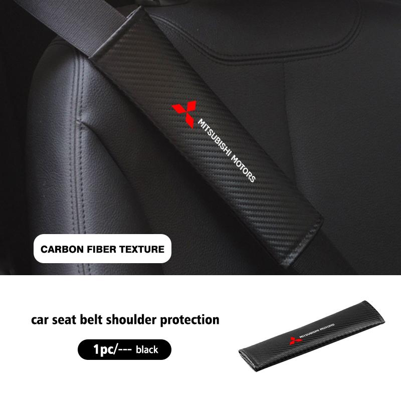 For Mitsubishi 1/2PCS Car Seat Belt Cover Seatbelt Shoulder Pad Cushions Outlander Lancer L200 ASX Pajero Grandis Eclipse