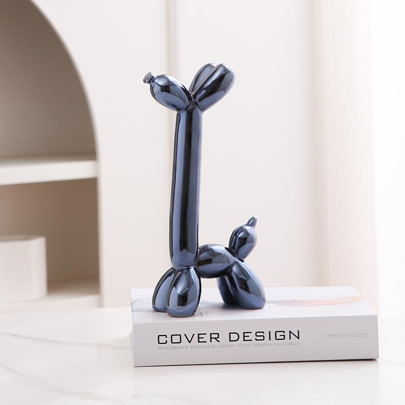Nordic Luxury Ceramic Balloon Dog Ornament for Home Décor