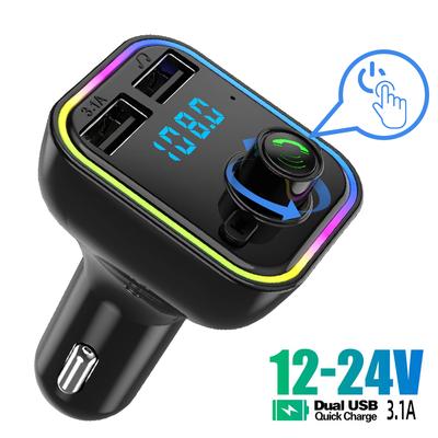 Dvigubas USB automobilinis įkroviklis Greitasis įkroviklis Spalvotas 3.0 3.1a Greitas įkrovimas iPhone14 13 Samsung Type C adapteris automobilyje