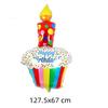 Happy Birthday Cake Balloons Large 3-Layer Color Candle Cake Balloons Bear Cake Ballon for Kid Birthday Party Baby Shower Decors