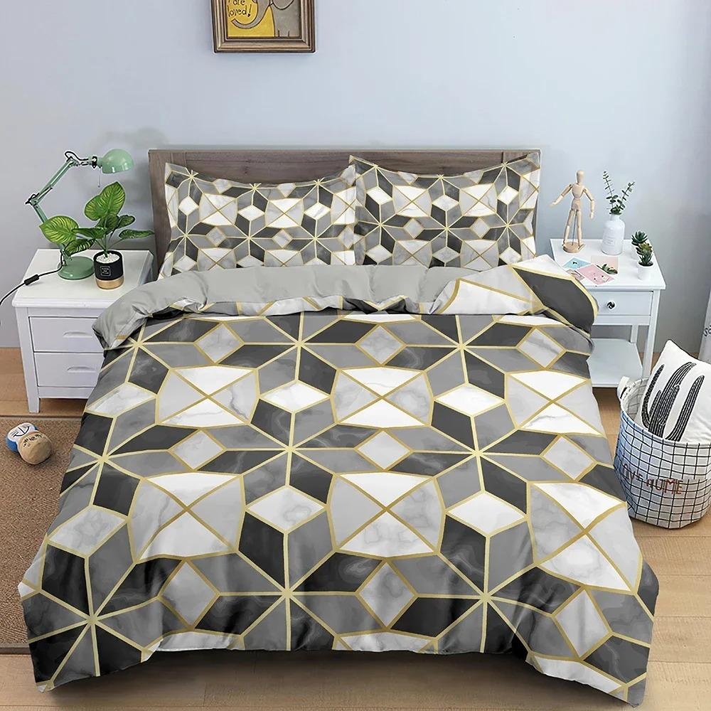 Colorful Geometric Bedding Set 3D Print Quilt  Comforter Cover For Bedroom Luxury Duvet Cover Set King Queen Twin